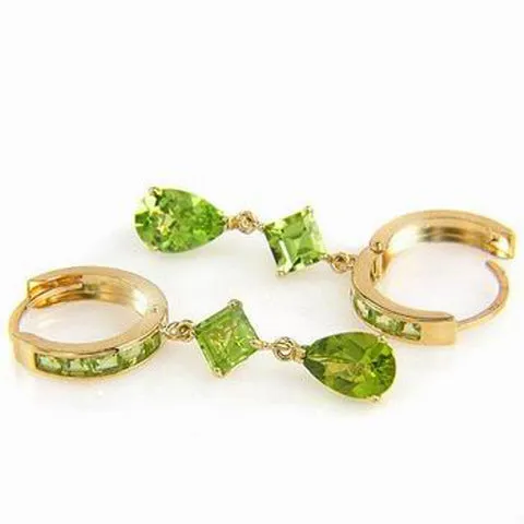 5.62 Carat 14K Solid Yellow Gold Temptation Peridot Earrings