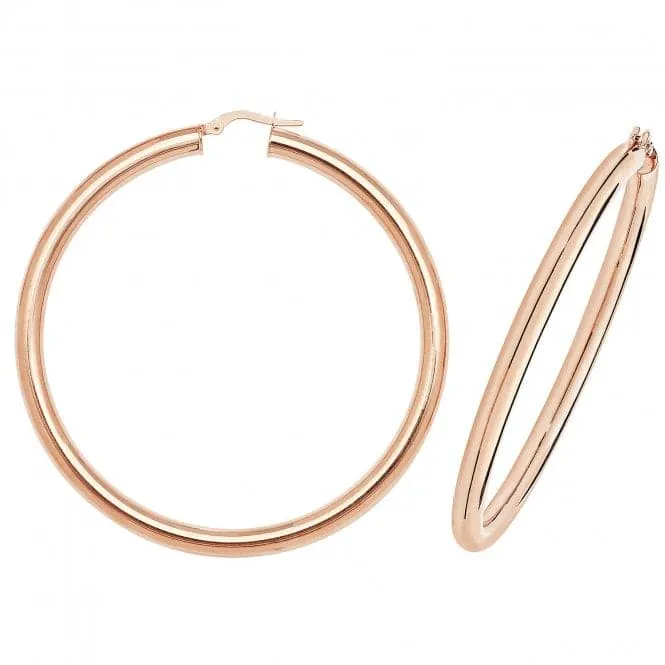9ct Rose Gold 50mm Hoop Earrings ER1004R