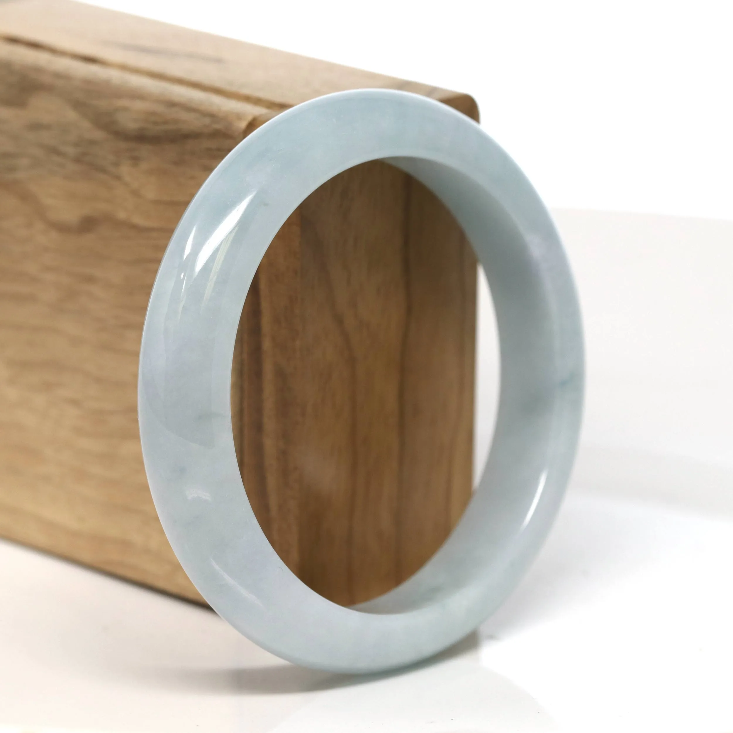 Baikalla "Half Round" Light Lavender Jadeite Jade Bangle Bracelet (56.9 mm) #T503
