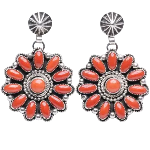 Coral Cluster Flower Earrings | Hemerson Brown