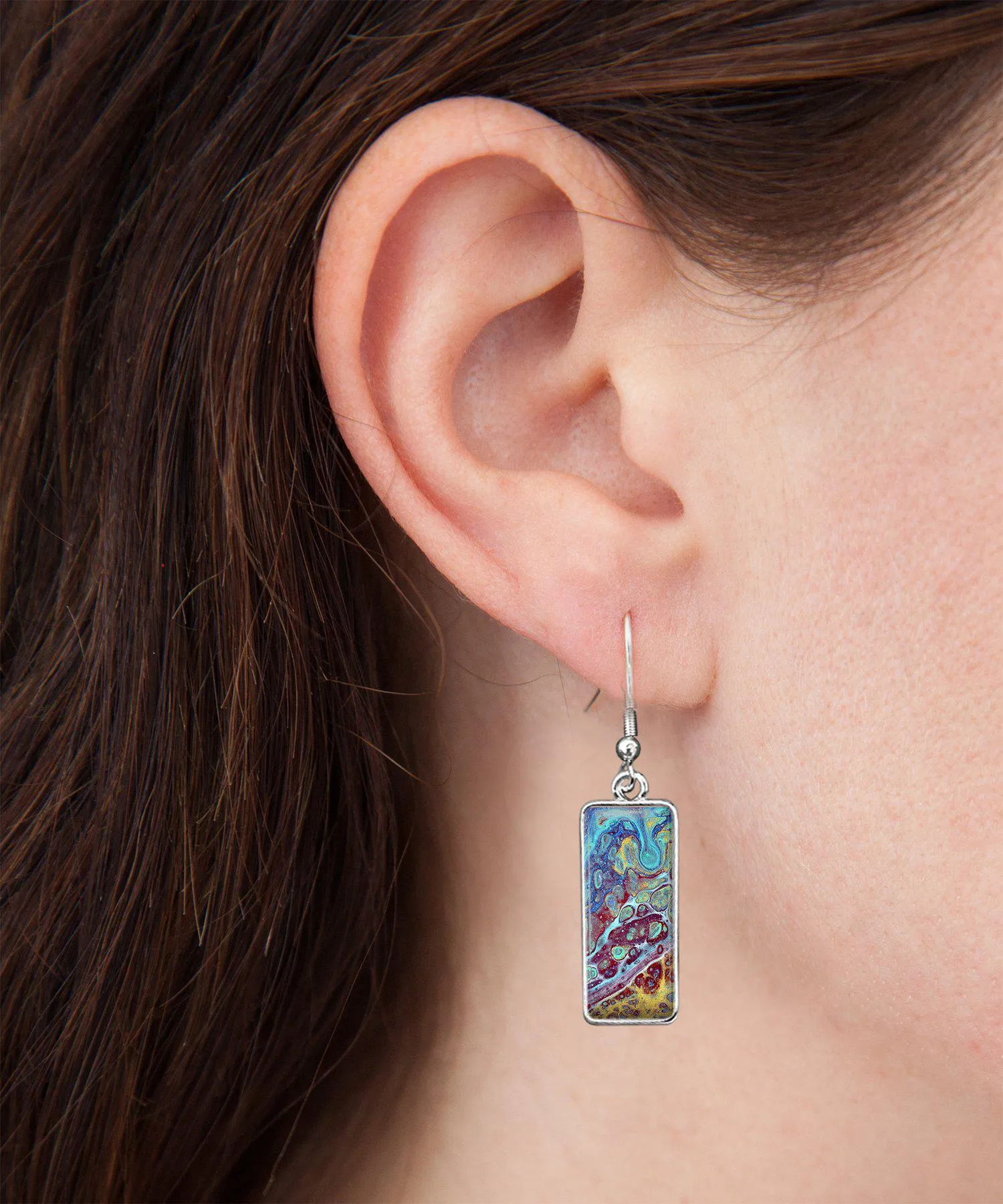 Coral Reef Rectangle Earrings | Handmade Earrings | Beach Jewelry