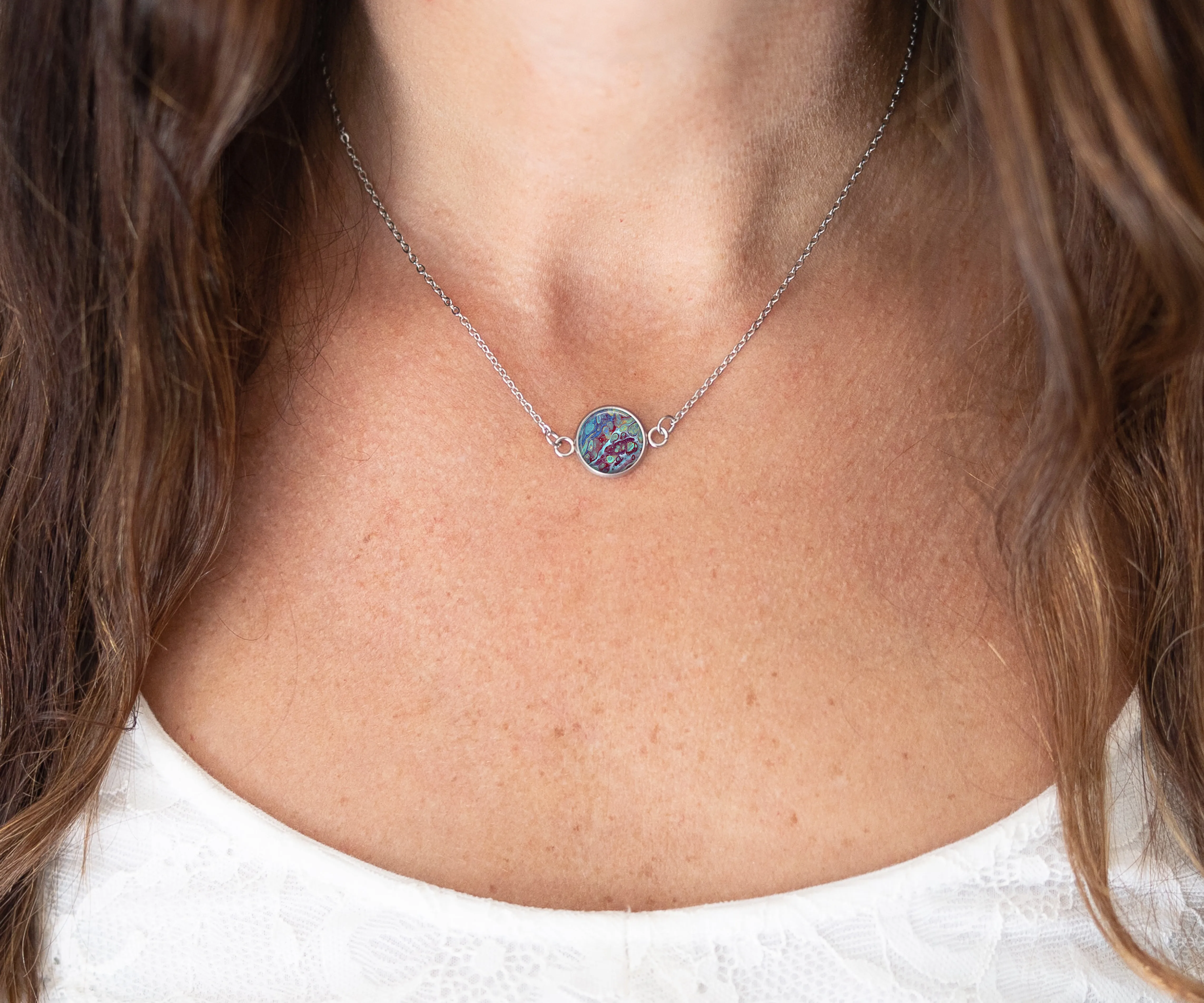 Coral Reef Small Circle Necklace | Beach Jewelry | Handmade