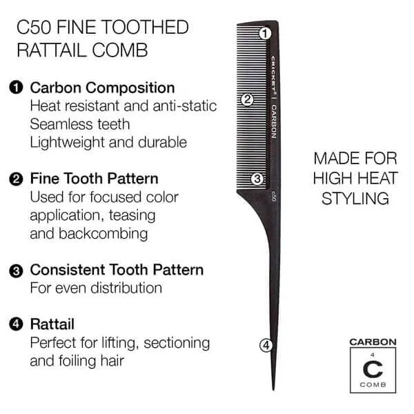 Cricket Carbon Comb Stylist 4 Pack