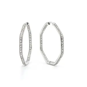 DIAMOND HOOP EARRINGS - CHRIS AIRE SMALL  HOOP DIAMOND EARRINGS