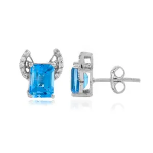 Mini Cat Wings Tanzanite Stud Earrings
