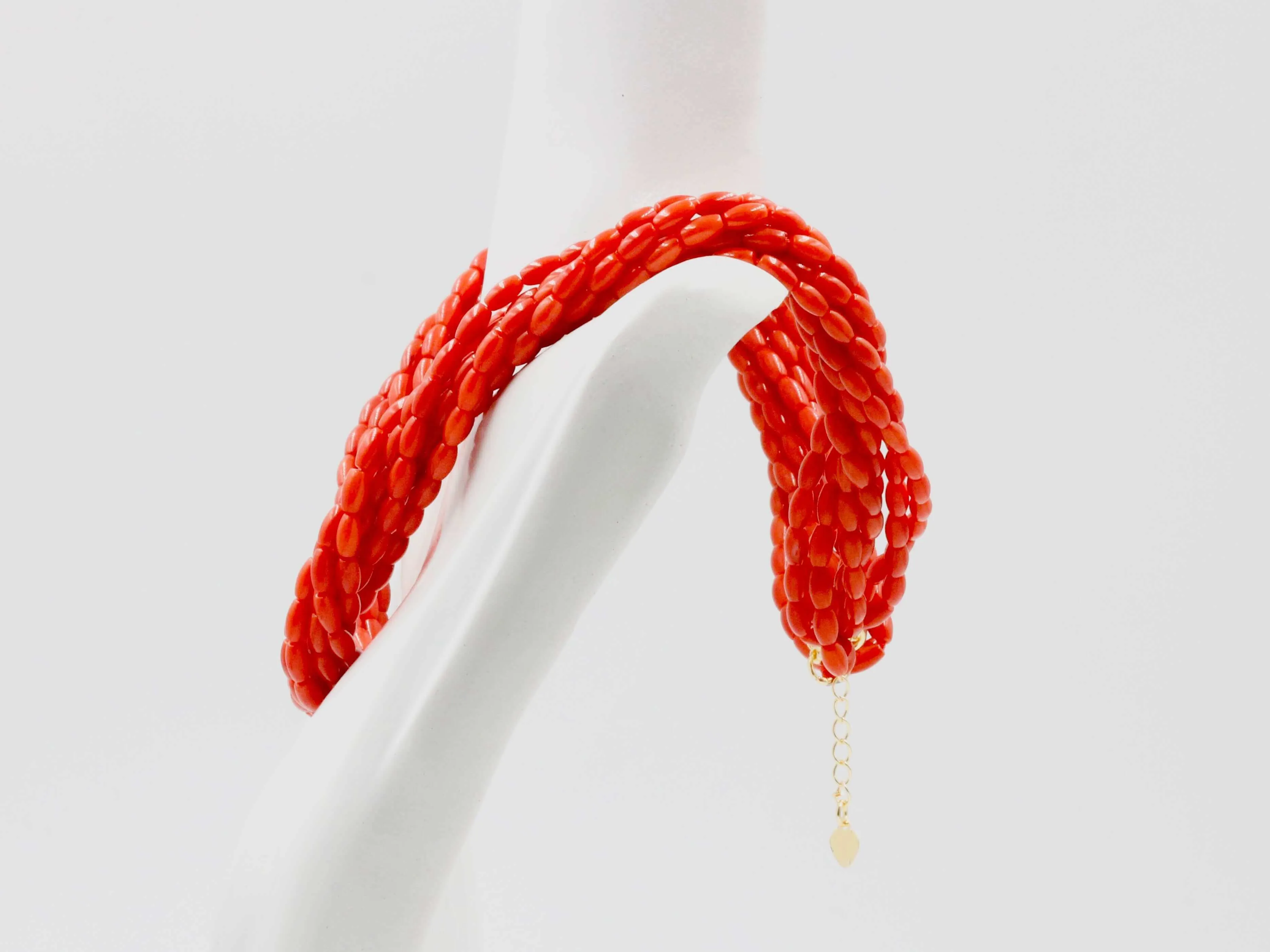 Natural Coral Necklace Beaded Gemstone Necklace Real Coral Gemstone Bead Multi Strand Necklace Layered Necklace Coral Necklace SKU 6142907