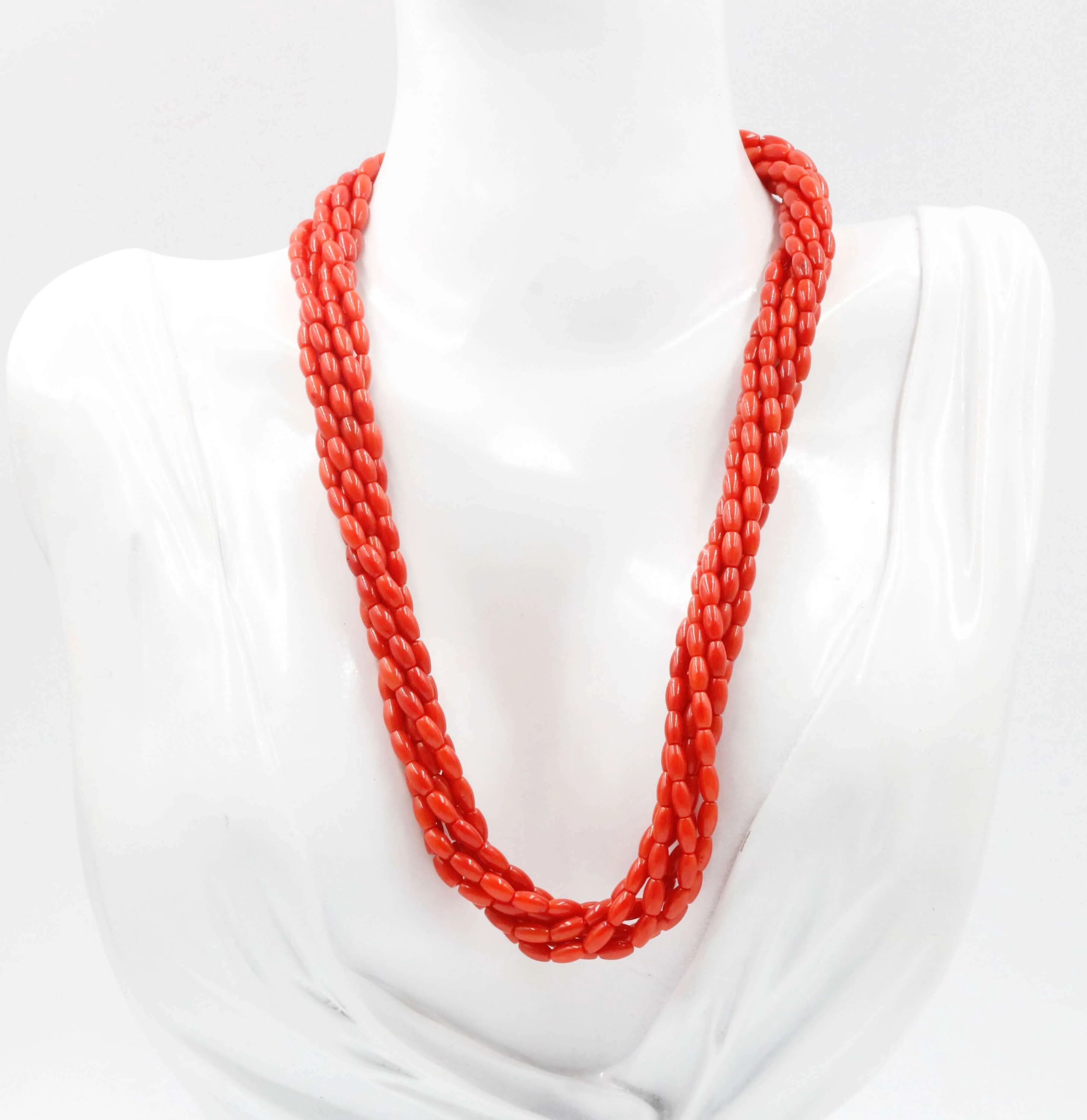 Natural Coral Necklace Beaded Gemstone Necklace Real Coral Gemstone Bead Multi Strand Necklace Layered Necklace Coral Necklace SKU 6142907