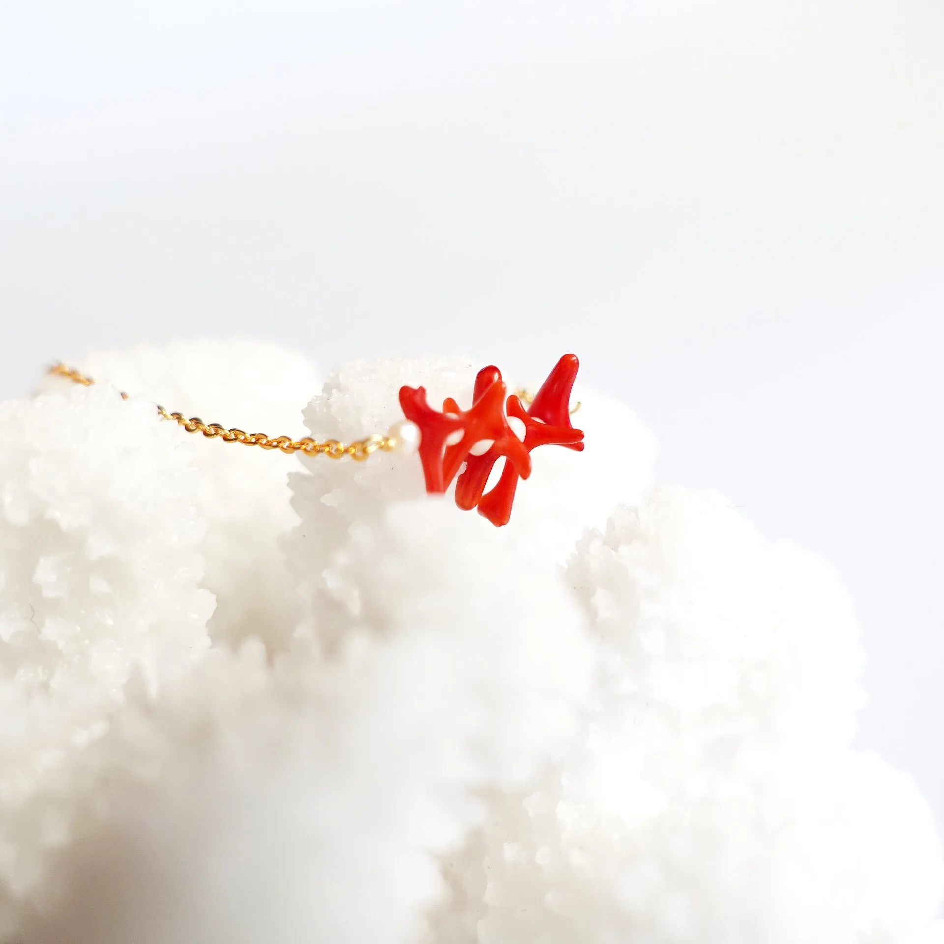 Natural Red Coral Necklace