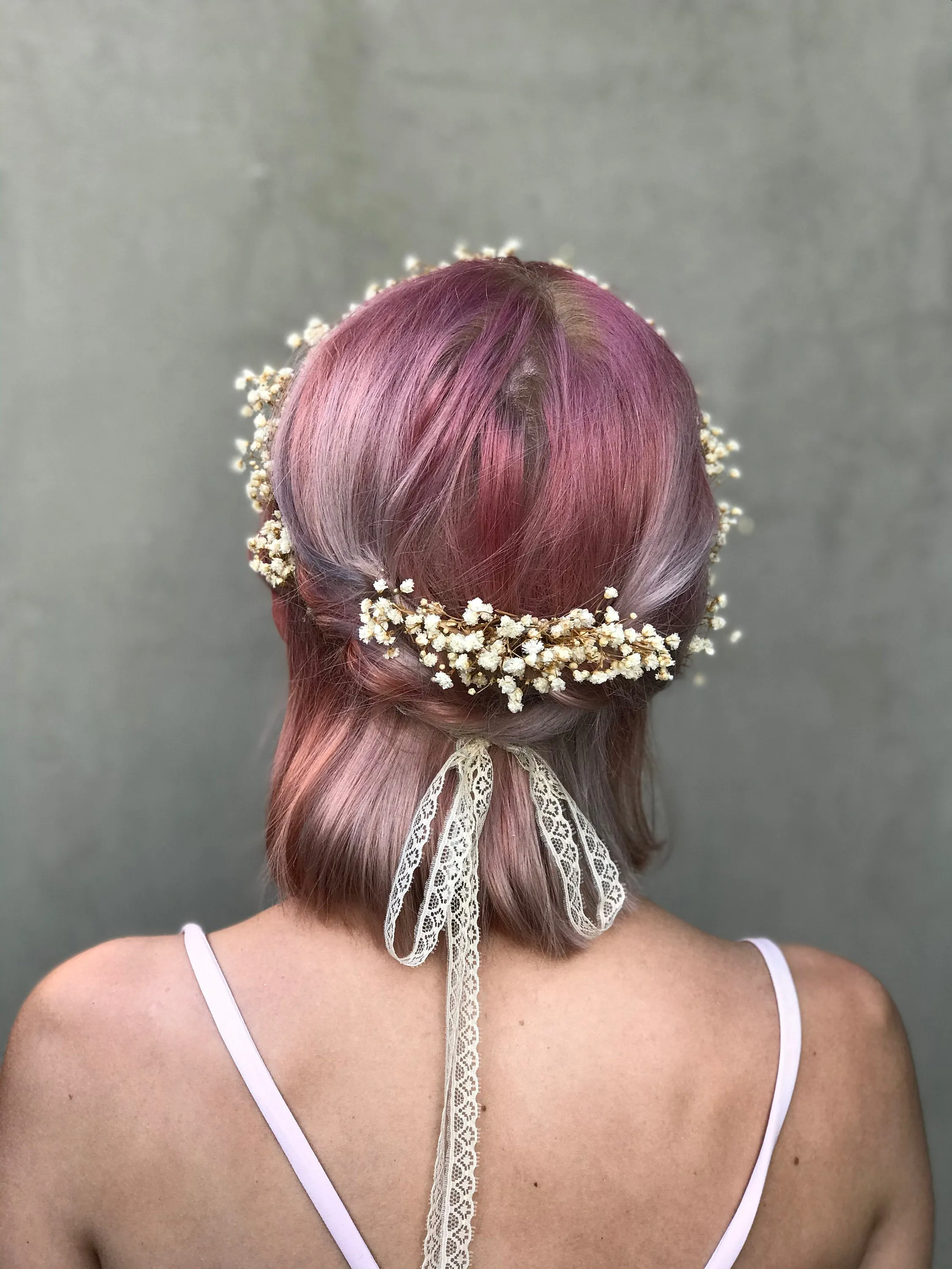 Off white wedding flower comb Beige bridal hair comb Decorative baby's breath comb Flower accessories Magaela Preserved flowers Bridal comb