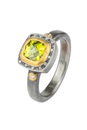 Peridot & Diamond Ring