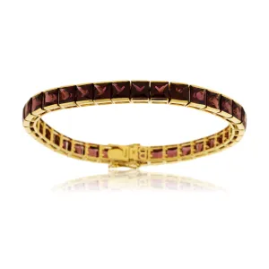 Rhodolite Garnet Tennis Style Bracelet