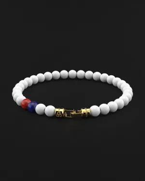 Tridacna   Lapis Lazuli   Red Coral Jade Bracelet 6mm | VERTEX
